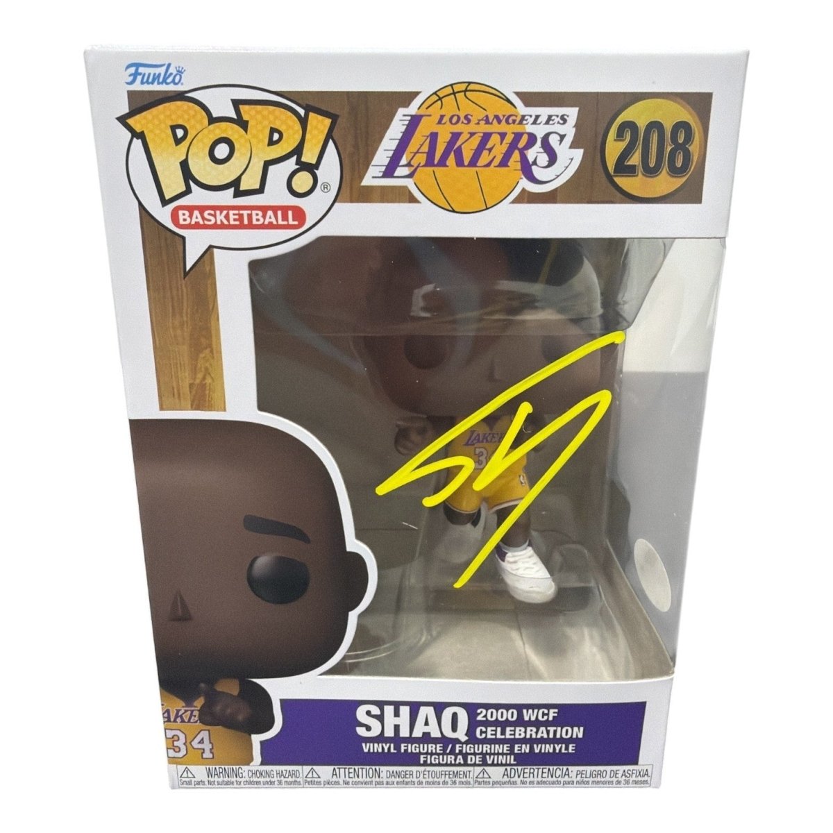 Shaquille O'Neal Signed Lakers 2000 WCF Celebration Funko Pop 208 JSA W COA Shaq