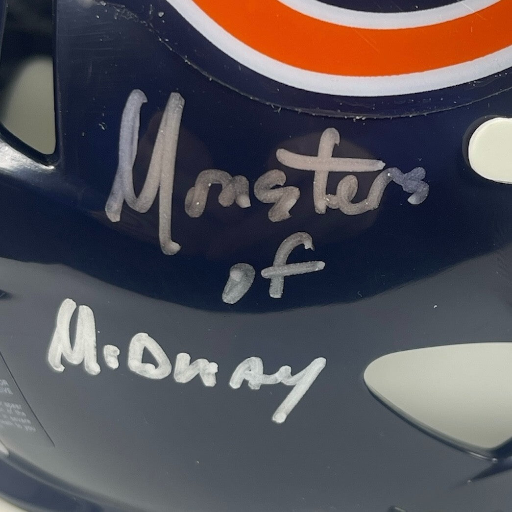 Dan Hampton &amp; Mike Singletary Dual Signed Bears Mini Helmet w/ Insc BAS COA