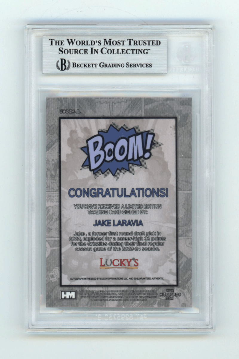 Jake LaRavia 2024 Hits Memorabilia BOOM Silver Signed BGS BAS Auto Memphis