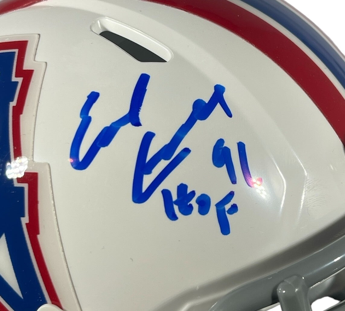 Earl Campbell &amp; Warren Moon Signed Oilers Mini Helmet w HOF Beckett Wit BAS COA