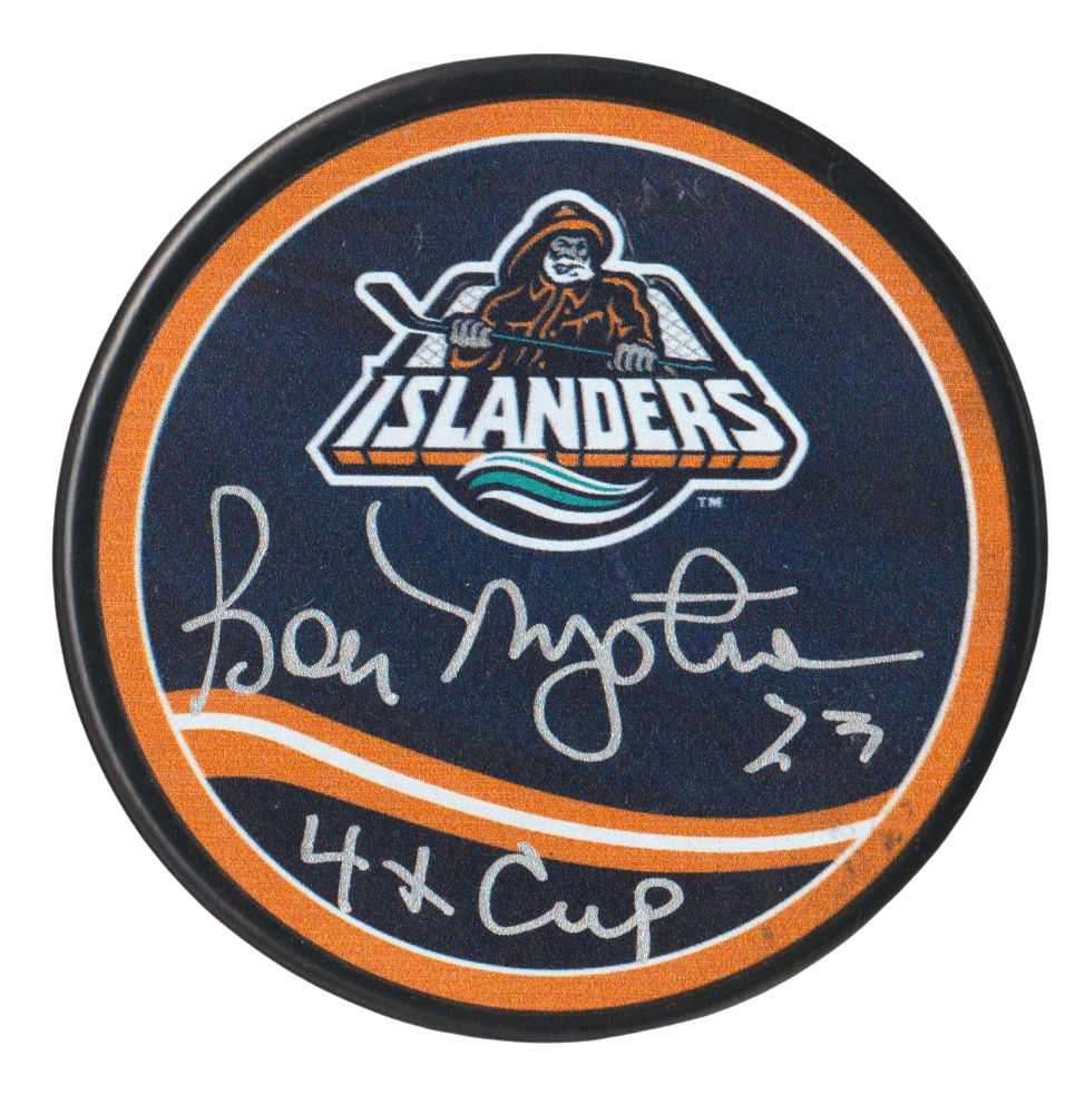 Bob Nystrom Signed Islanders Reverse Retro Puck w/ 4x Cup Beckett Wit BAS COA