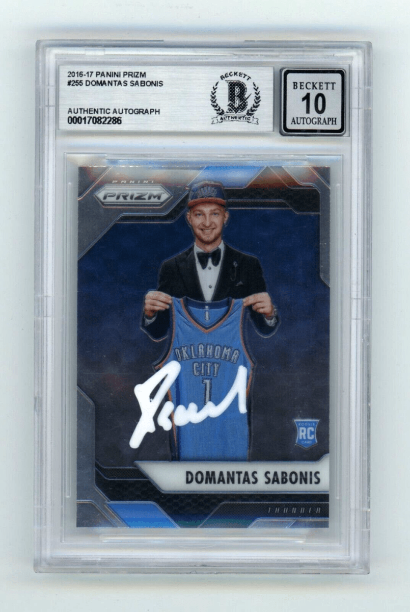 Domantas Sabonis 2016-17 Panini Prizm #255 RC Signed Beckett Wit BAS BGS 10 Auto