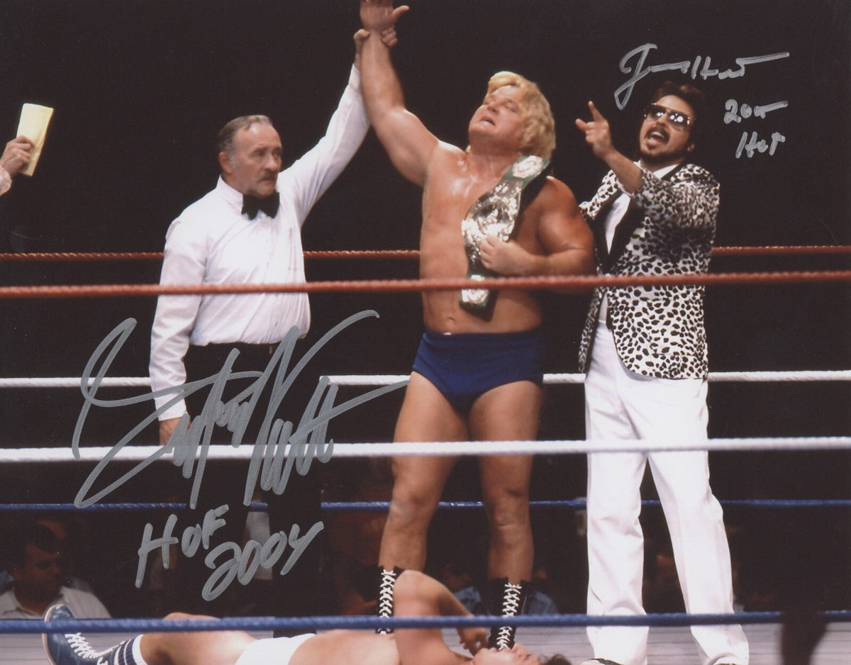 Greg "Hammer" Valentine &amp; Jimmy Hart Dual Signed 8x10 Photo w/ HOF LSCM COA #1