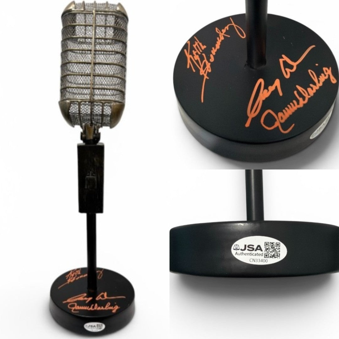 Gary Cohen Keith Hernandez Ron Darling Signed Microphone JSA COA New York Mets