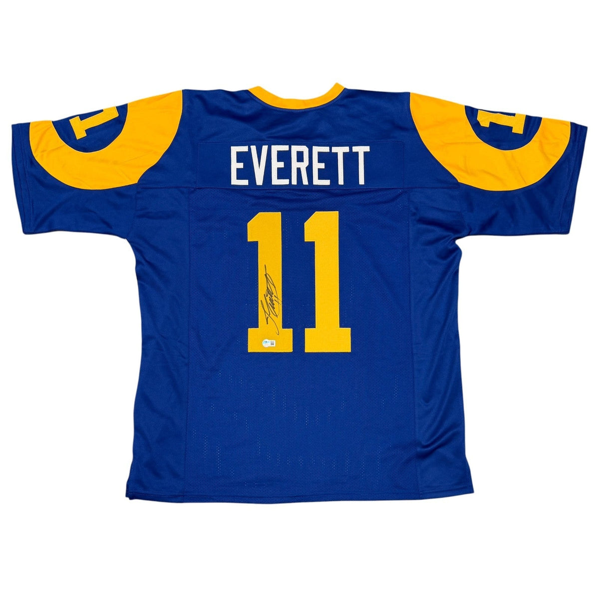 Jim Everett Signed Los Angeles Rams Custom Jersey Beckett Witness BAS COA