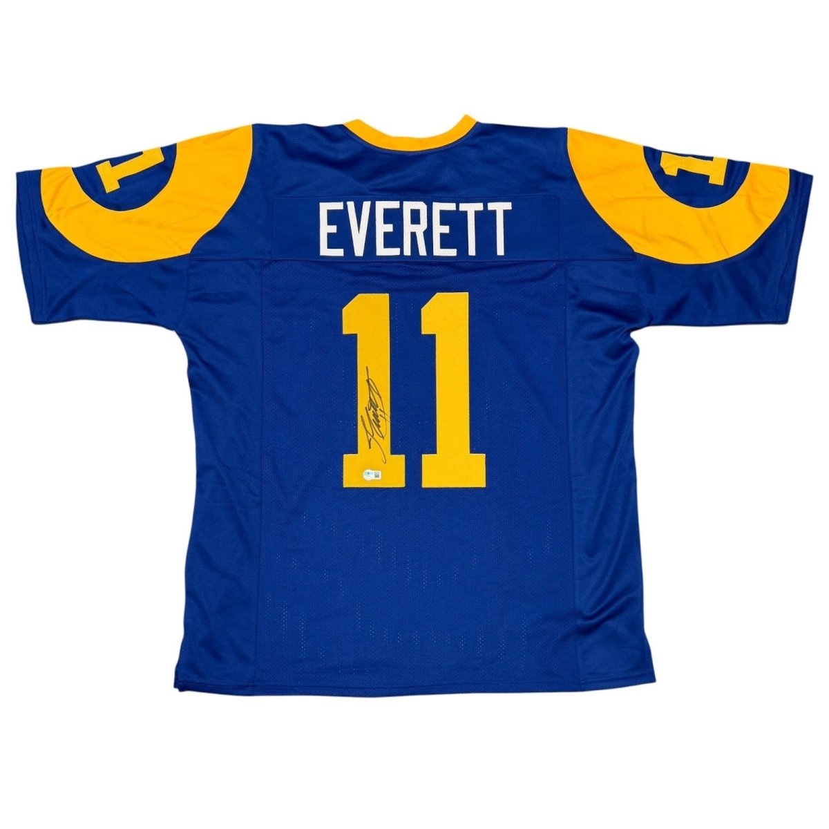 Jim Everett Signed Los Angeles Rams Custom Jersey Beckett Witness BAS COA
