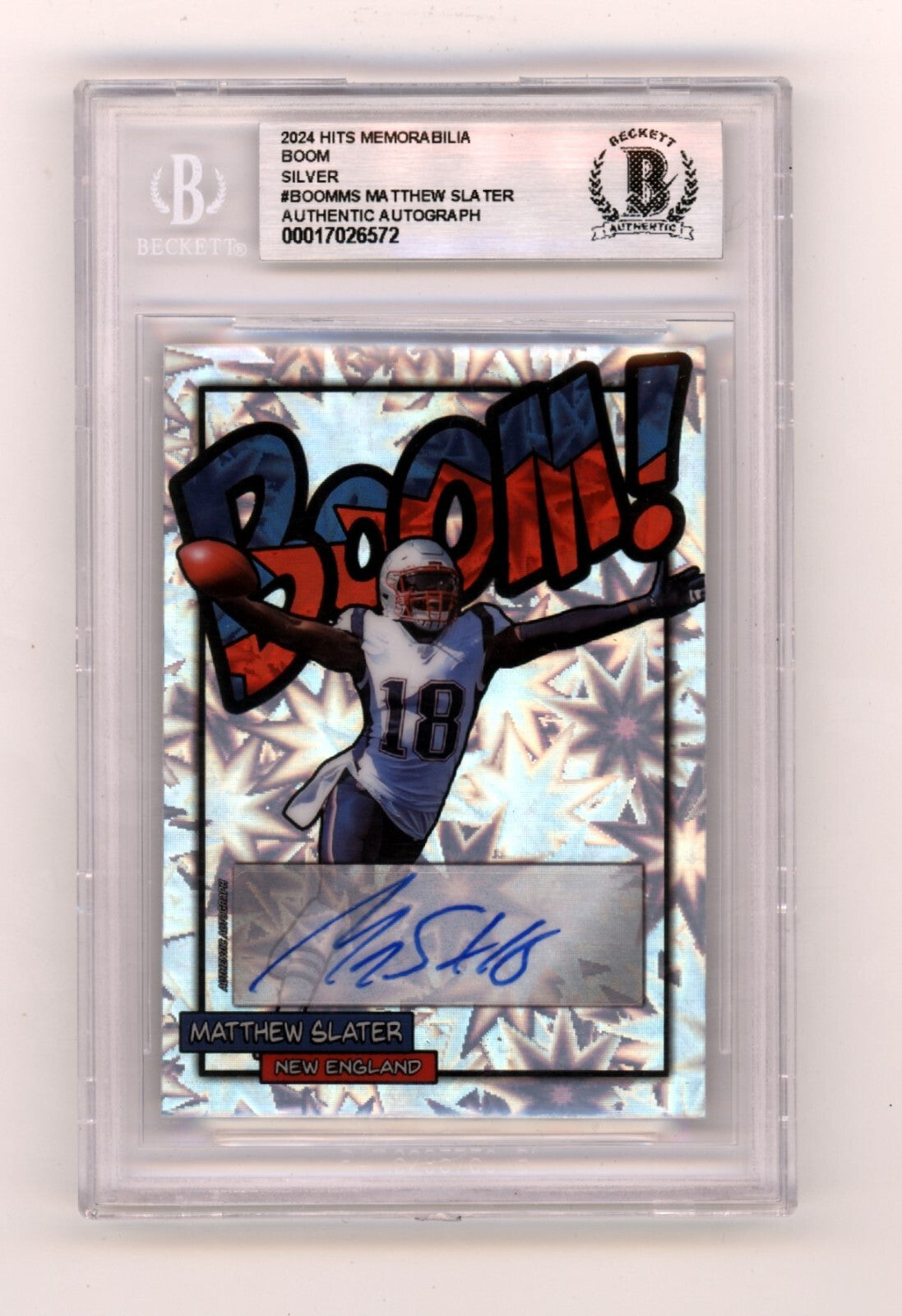 Matthew Slater 2024 Hits Memorabilia BOOM Silver Signed BGS BAS Auto Patriots