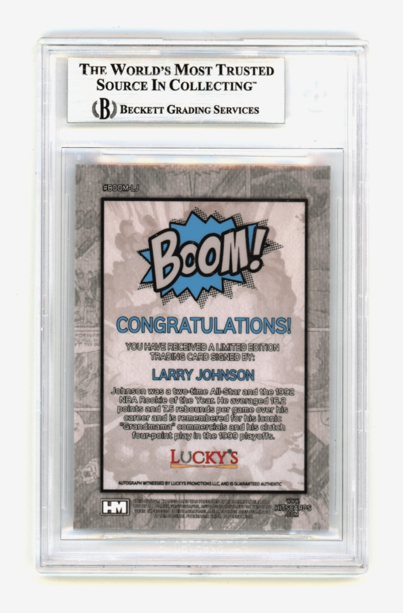 Larry Johnson 2024 Hits Memorabilia BOOM Silver Signed BGS BAS Auto Charlotte