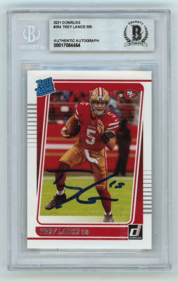 Trey Lance 2021 Panini Donruss #254 Signed Rated Rookie RC Beckett BGS BAS Auto