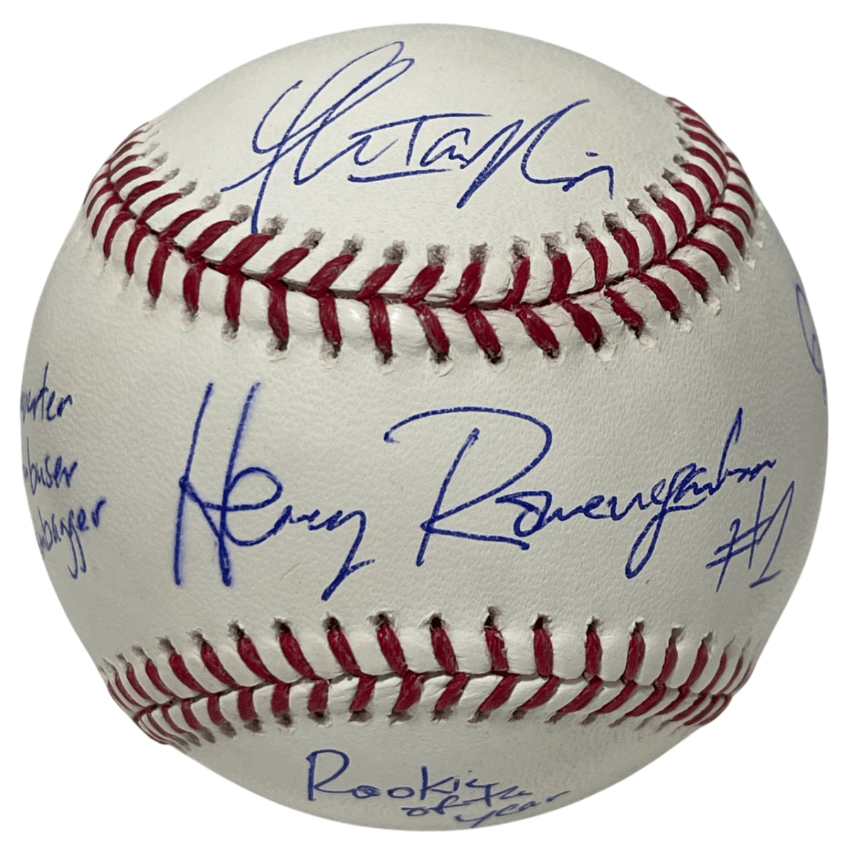 Thomas Ian Nicholas Signed ROMLB Baseball w 7 Names Ins Beckett Witness BAS COA