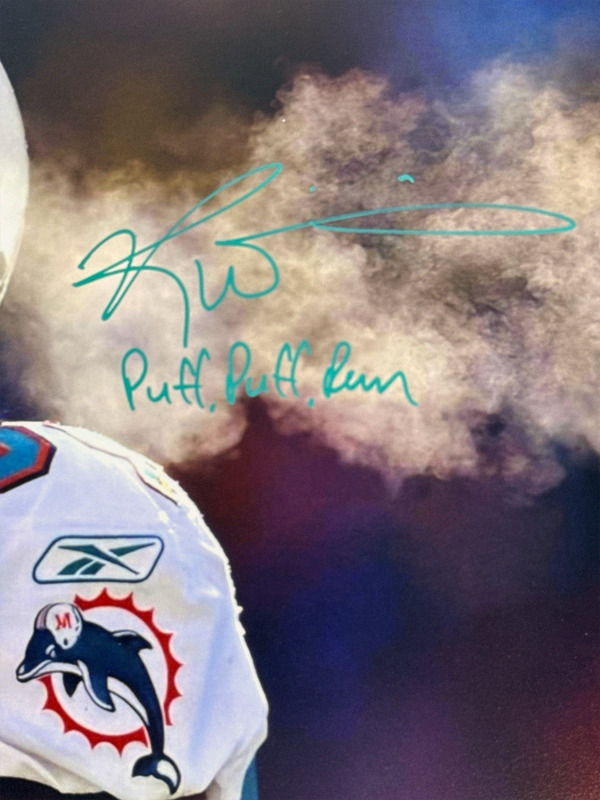 Ricky Williams Signed Dolphins 16x20 Photo w/ Puff Puff Run JSA Witness COA