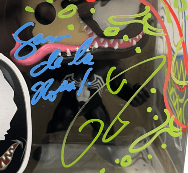 Tom Hardy Signed Venom Funko Pop #363 w/ Sam De La Rosa Sketch BAS & JSA COA C
