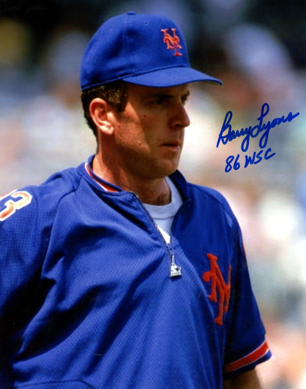 Barry Lyons Signed Autographed New York Mets 8x10 Photo w/ 86 WSC LSCM COA