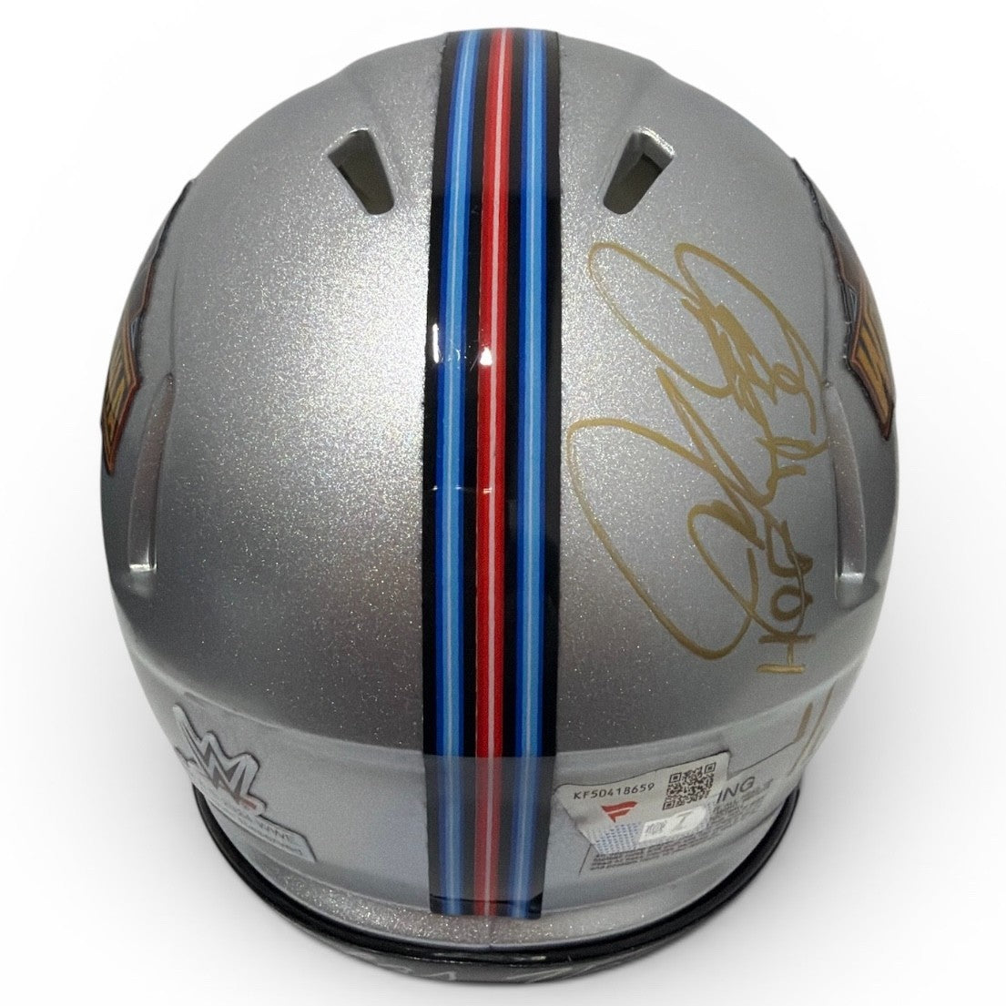 Mankind Mick Foley Signed WrestleMania Mini Helmet Gold #1/1 HOF 13 FANATICS COA