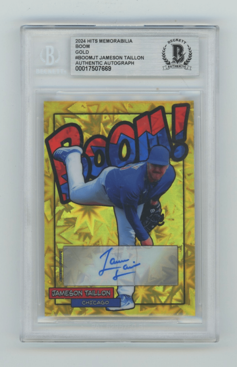 Jameson Taillon 2024 Hits Memorabilia BOOM Gold /10 Signed BGS BAS Auto Chicago