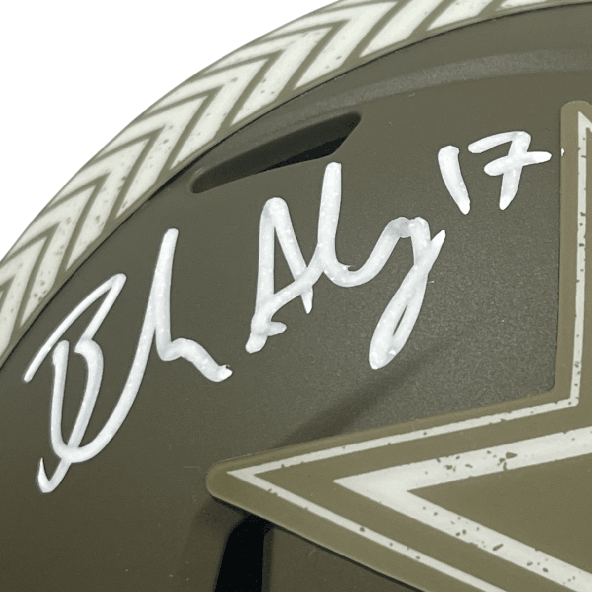 Brandon Aubrey Signed Salute 23 Mini Helmet w/ Americas Kicker Beckett BAS COA