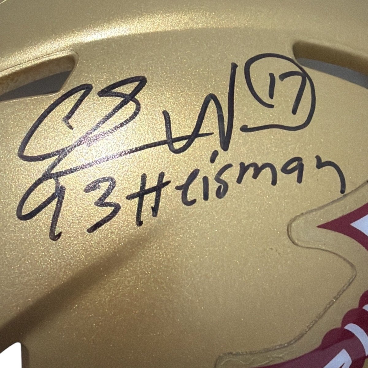 Charlie Ward Signed Florida State Gold Mini Helmet w/ 93 Heisman JSA Witness COA