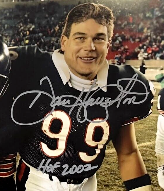 Dan Hampton &amp; Mark Carrier Dual Signed Bears 11x14 Photo w/ Insc Beckett BAS COA