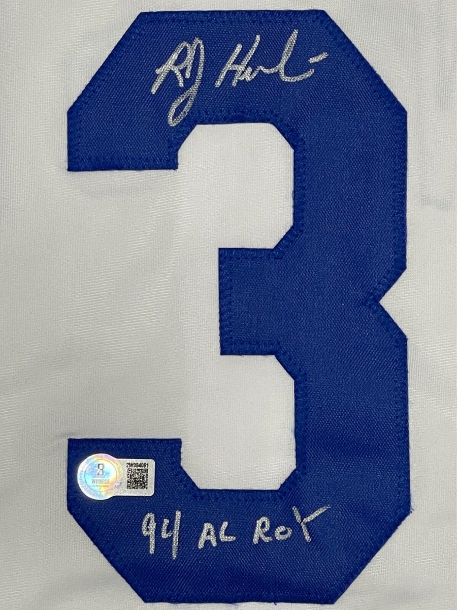 Bob Hamelin Signed KC Royals Custom Jersey w/ 94 AL ROY Beckett Witness BAS COA