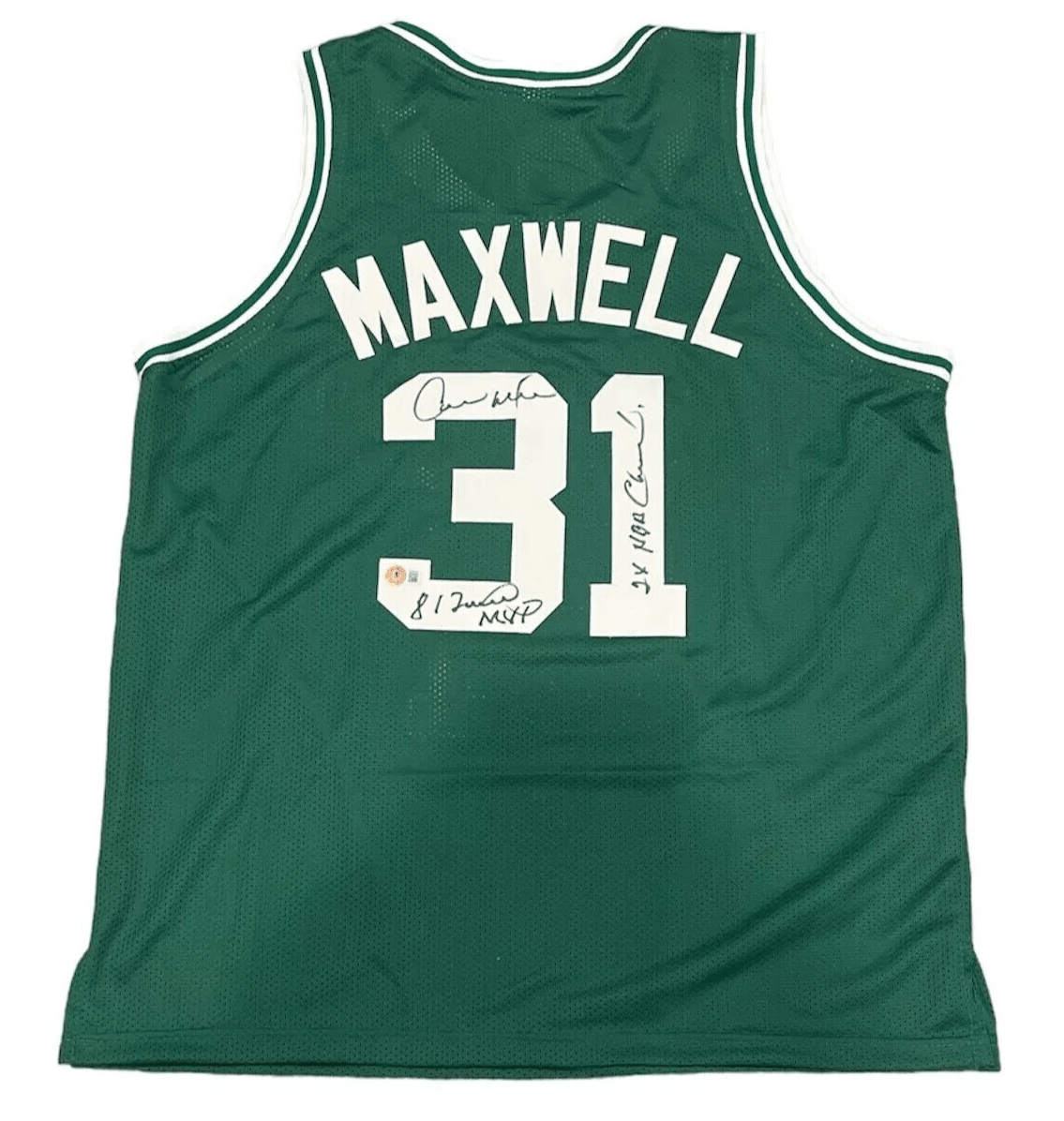 Cedric Maxwell Signed Celtics Custom Jersey w/ MVP + Champs Beckett BAS COA