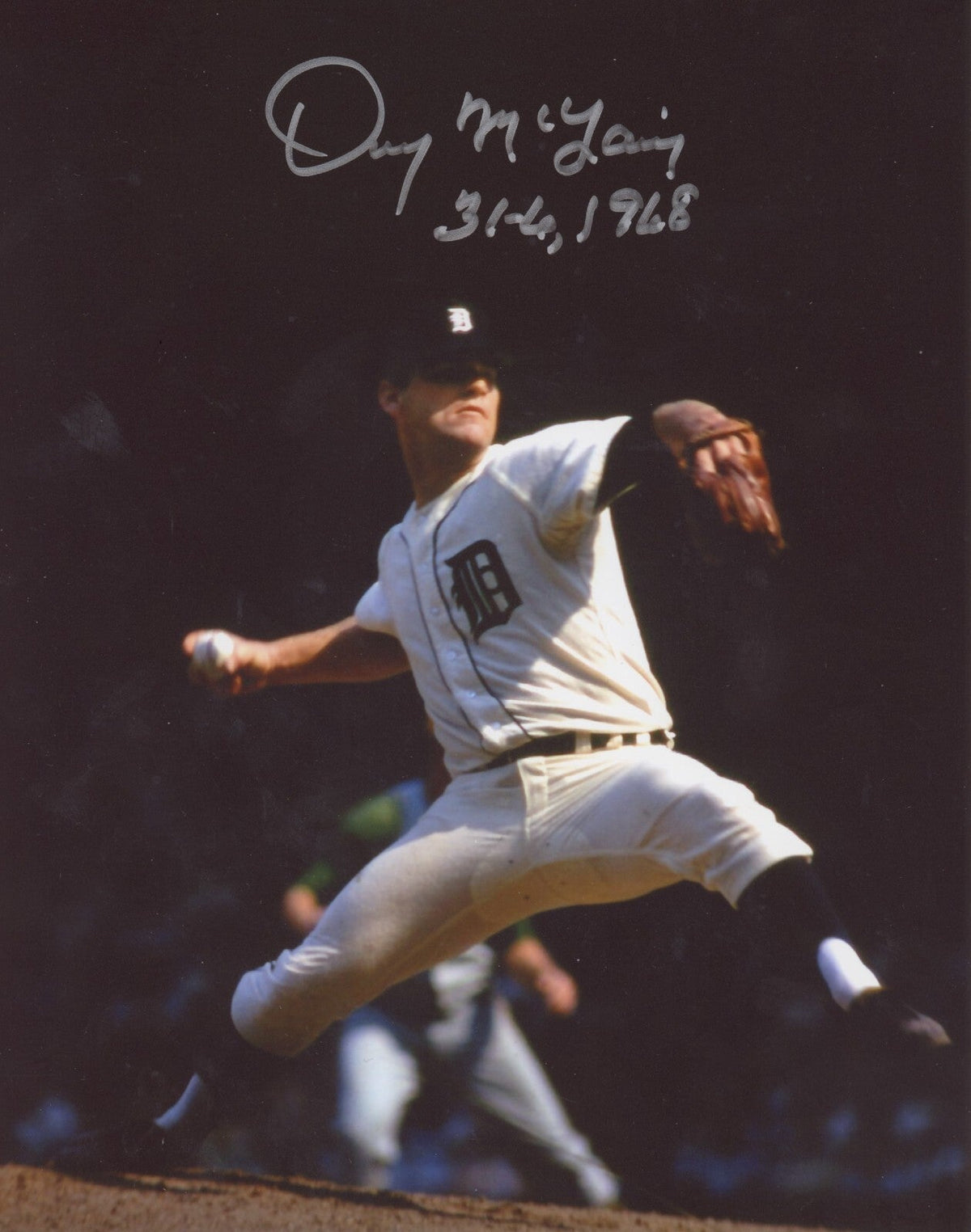 Denny McLain Signed Autographed Tigers 8x10 Photo w/ 31-6 1968 LSCM COA #1