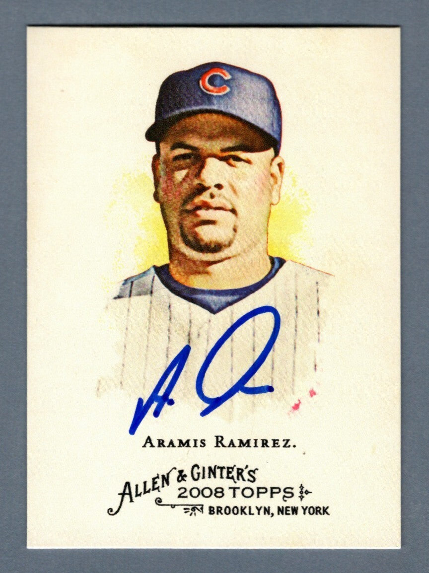 Aramis Ramirez Signed 2008 Topps Allen &amp; Ginter #25 LSCM COA Chicago Cubs