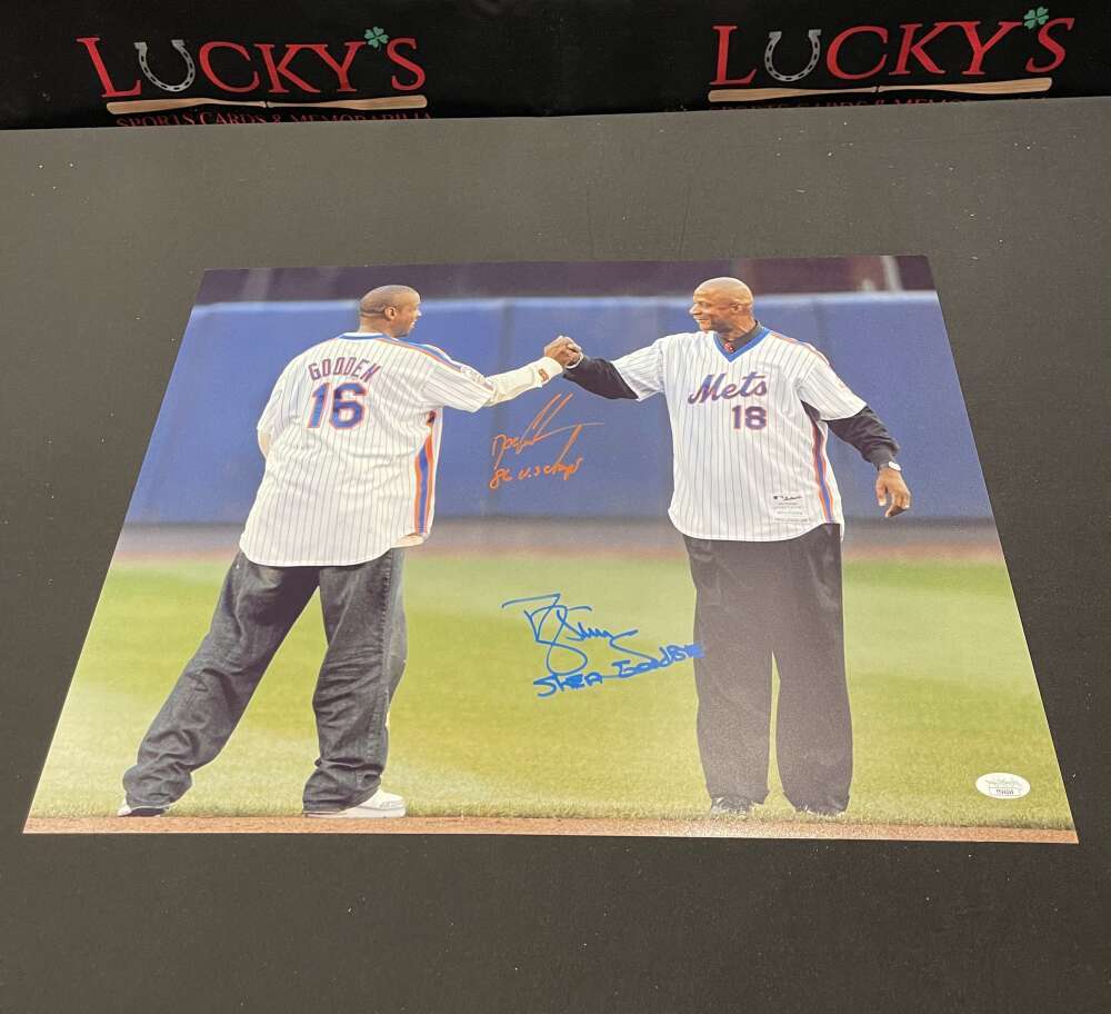 Dwight Doc Gooden &amp; Darryl Strawberry Signed Auto 16x20 Photo w/ 2x Insc JSA COA