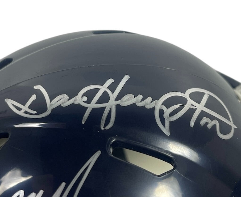 Dan Hampton &amp; Mike Singletary Dual Signed Bears Mini Helmet w/ Insc BAS COA