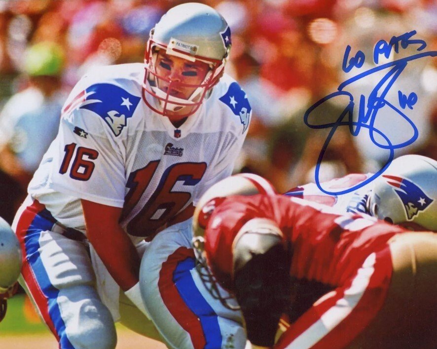 Scott Zolak Signed Autographed Patriots 8x10 Photo w/ Go Pats LSCM COA #1