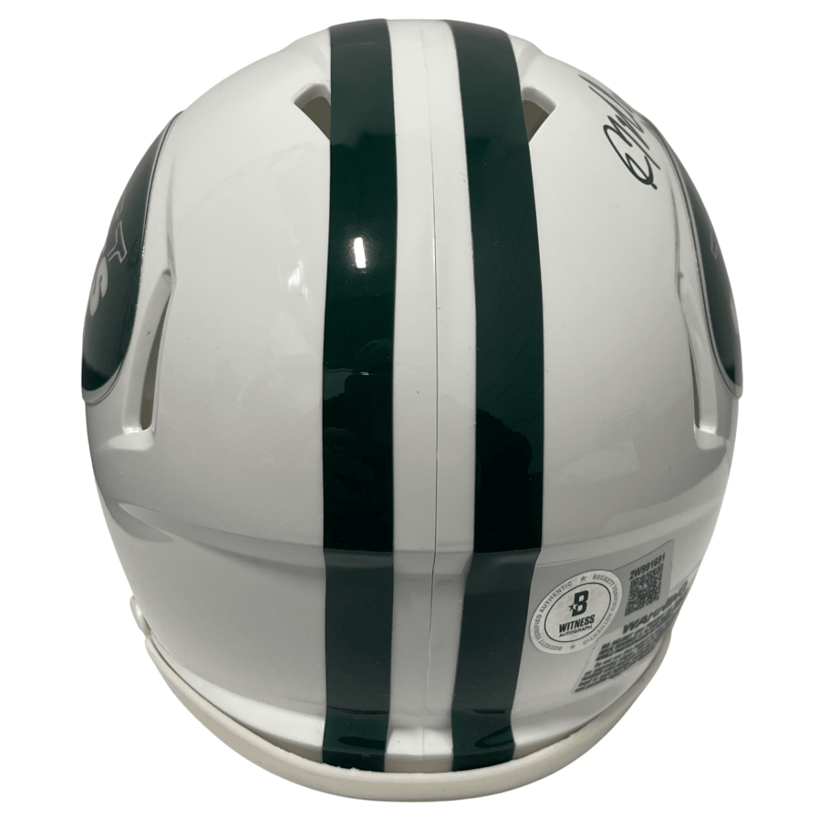 Kevin Mawae Signed NY Jets TB Mini Helmet w/ HOF 2019 Beckett Witness BAS COA