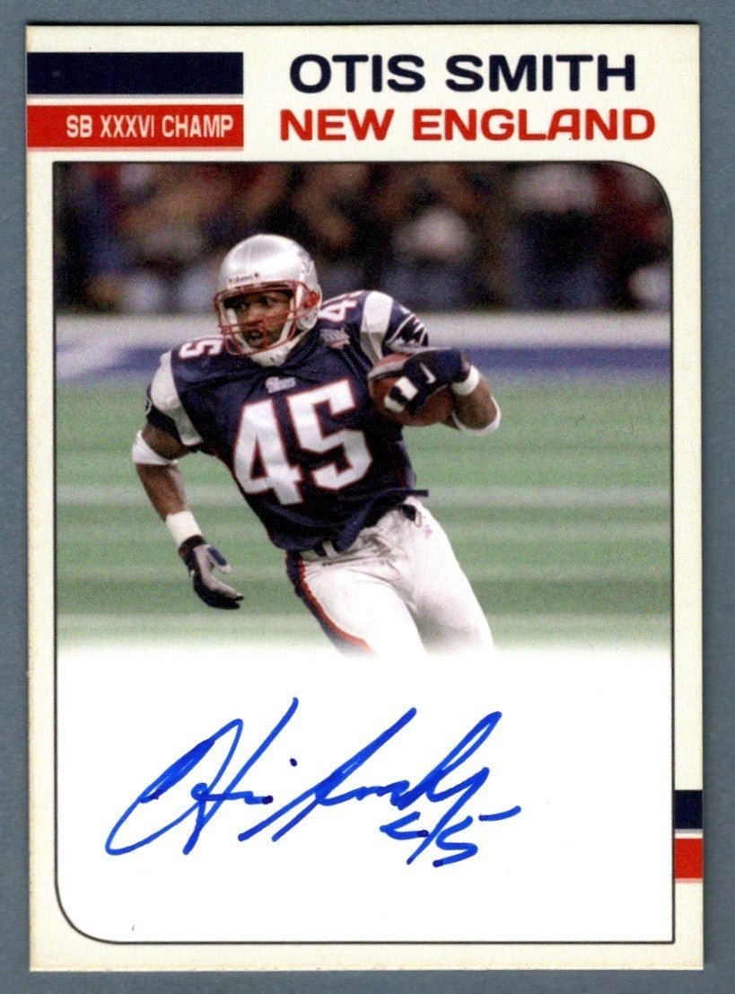 Otis Smith Signed Auto Custom Card LSCM COA New England Patriots