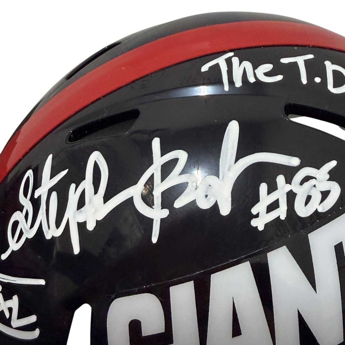 Stephen Baker Signed Giants TB Mini Helmet w/ SB Champs + TD Maker JSA Wit COA