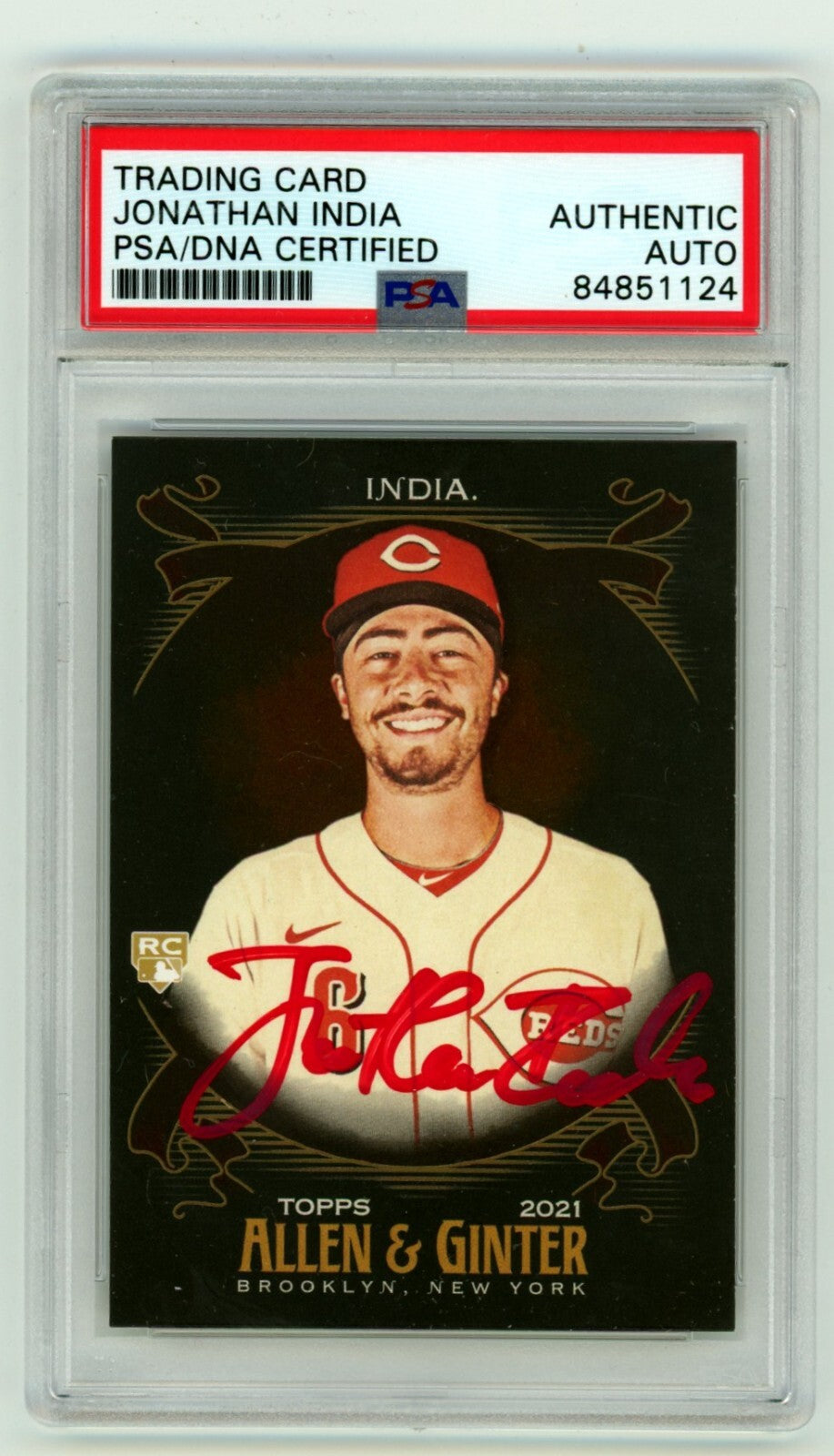 Jonathan India 2021 Topps Allen &amp; Ginter X #210 Signed RC PSA Authentic Auto