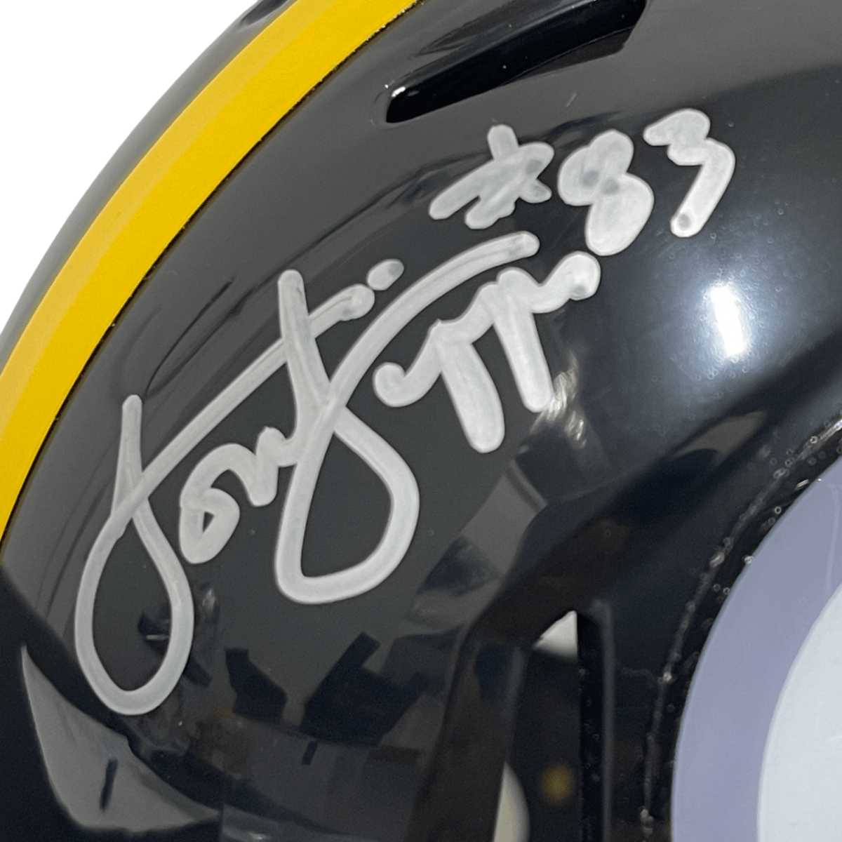 Louis Lipps Signed Steelers Speed Mini Helmet w/ ROY 84 Beckett Witness BAS COA