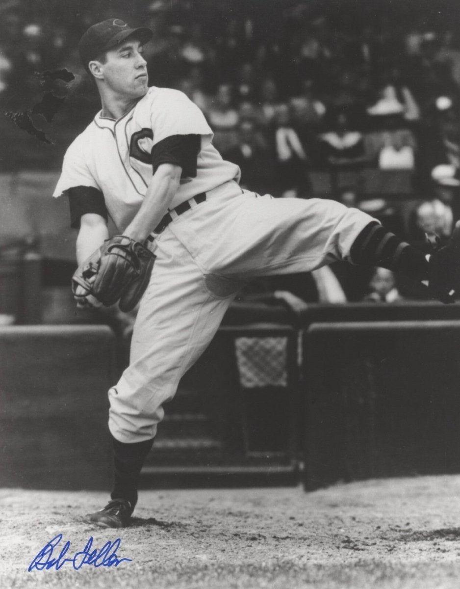 Bob Feller Signed Autographed Cleveland Indians 8x10 Photo LSCM COA #1