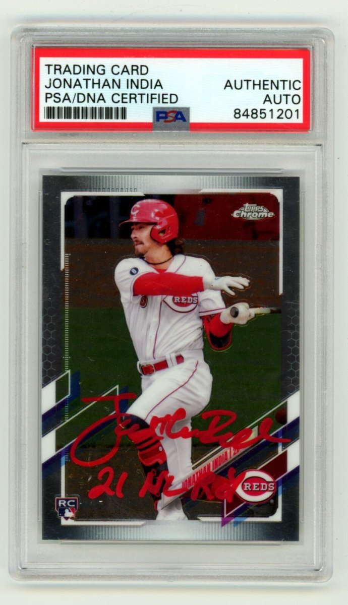 Jonathan India 2021 Topps Chrome Update #USC74 Signed w/ Ins PSA Authentic Auto