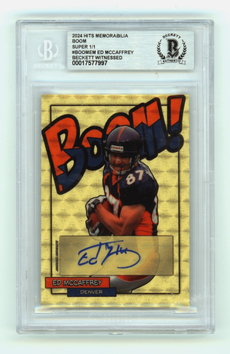 Ed McCaffrey 2024 Hits Memorabilia BOOM Super 1/1 Signed BGS BAS Auto Denver