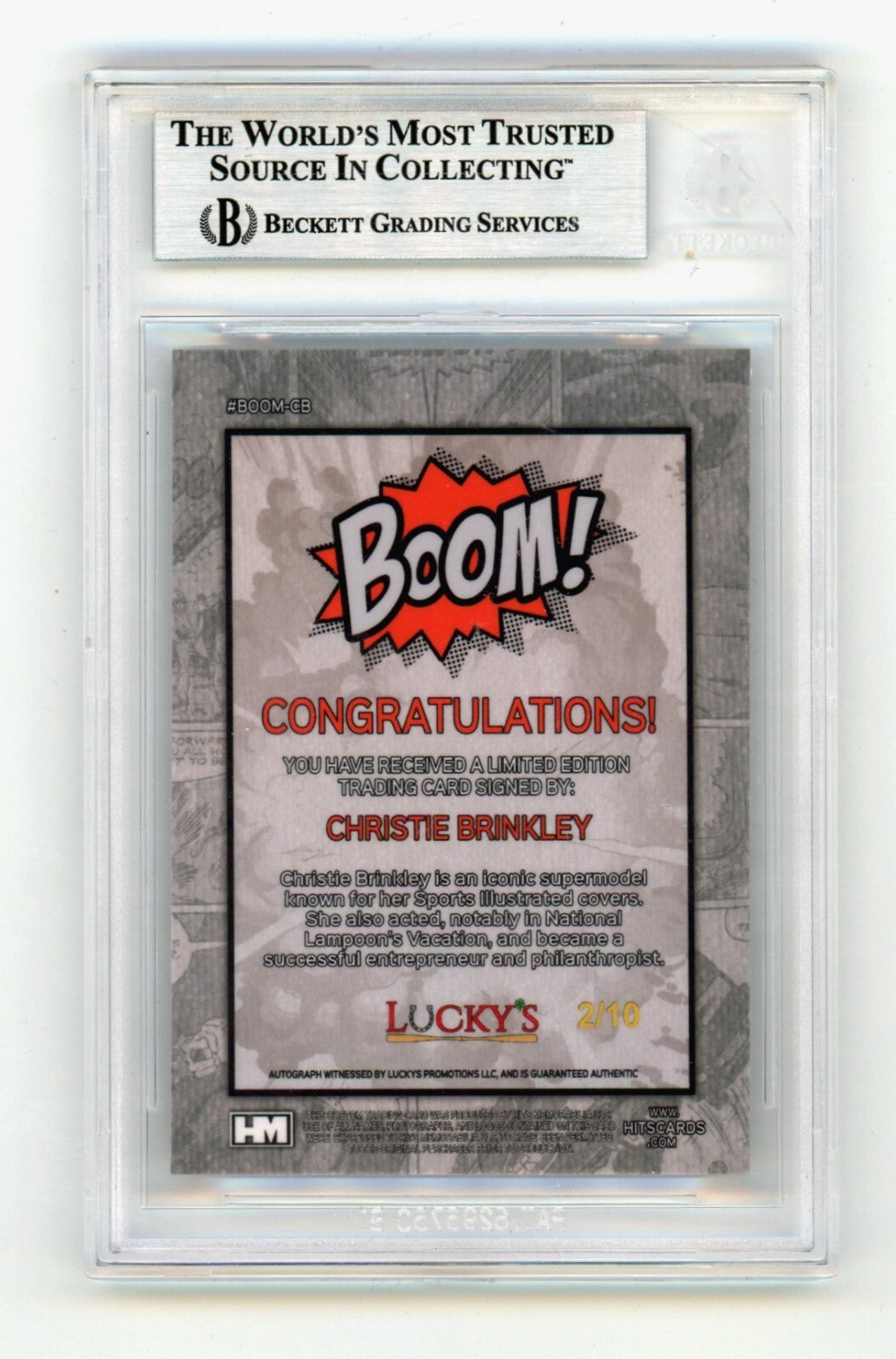 Christie Brinkley 2024 Hits Memorabilia BOOM Silver /10 Signed BGS BAS Auto