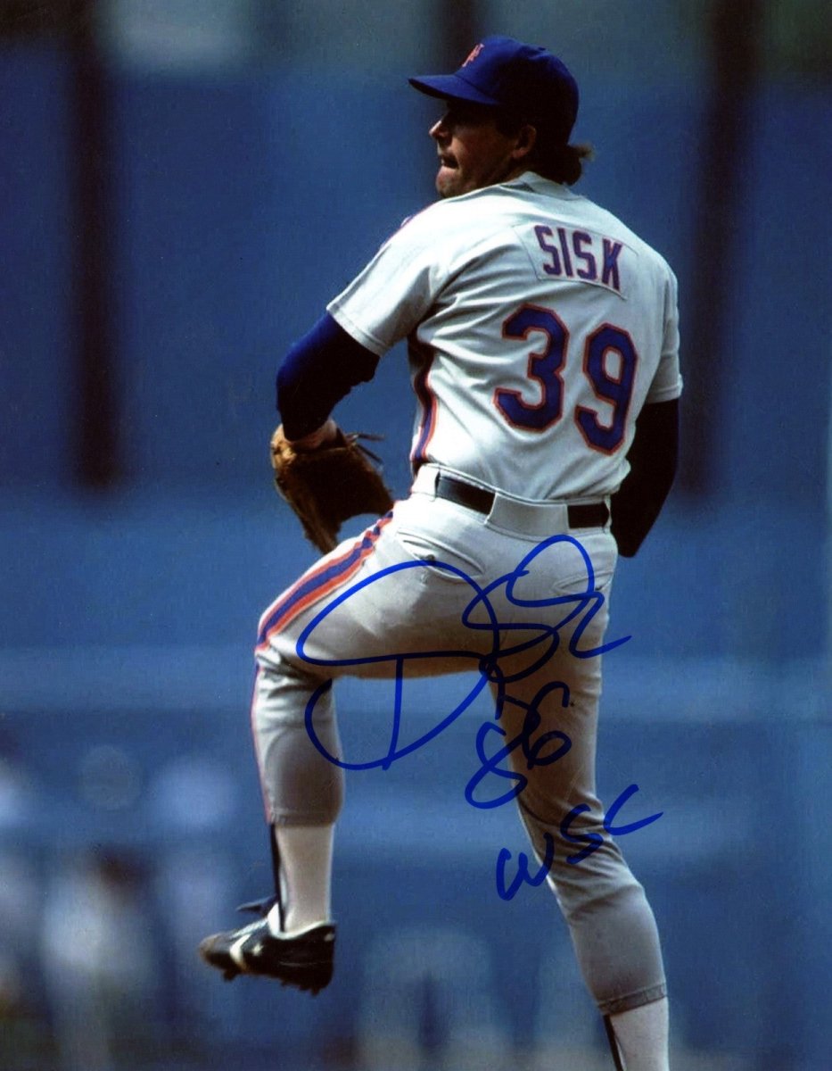Doug Sisk Signed Autographed New York Mets 8x10 Photo w/ 86 WSC LSCM COA #1