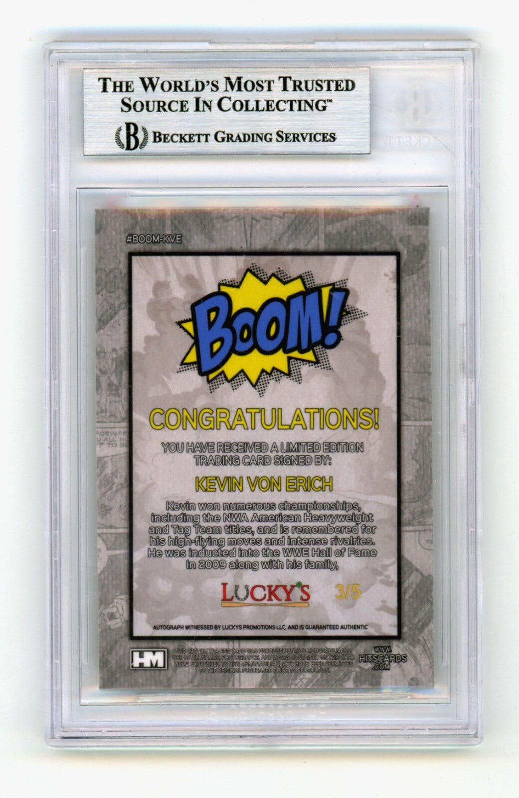Kevin Von Erich 2024 Hits Memorabilia BOOM Gold /5 Signed BGS BAS Auto