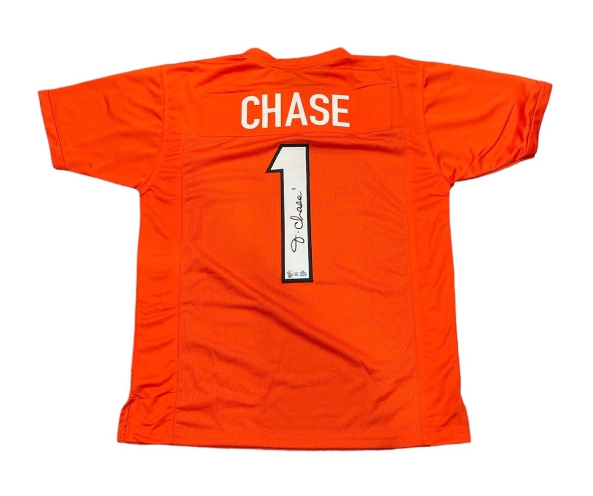 Ja'Marr Chase Signed Cincinnati Bengals Custom Jersey Beckett BAS COA + HOLO