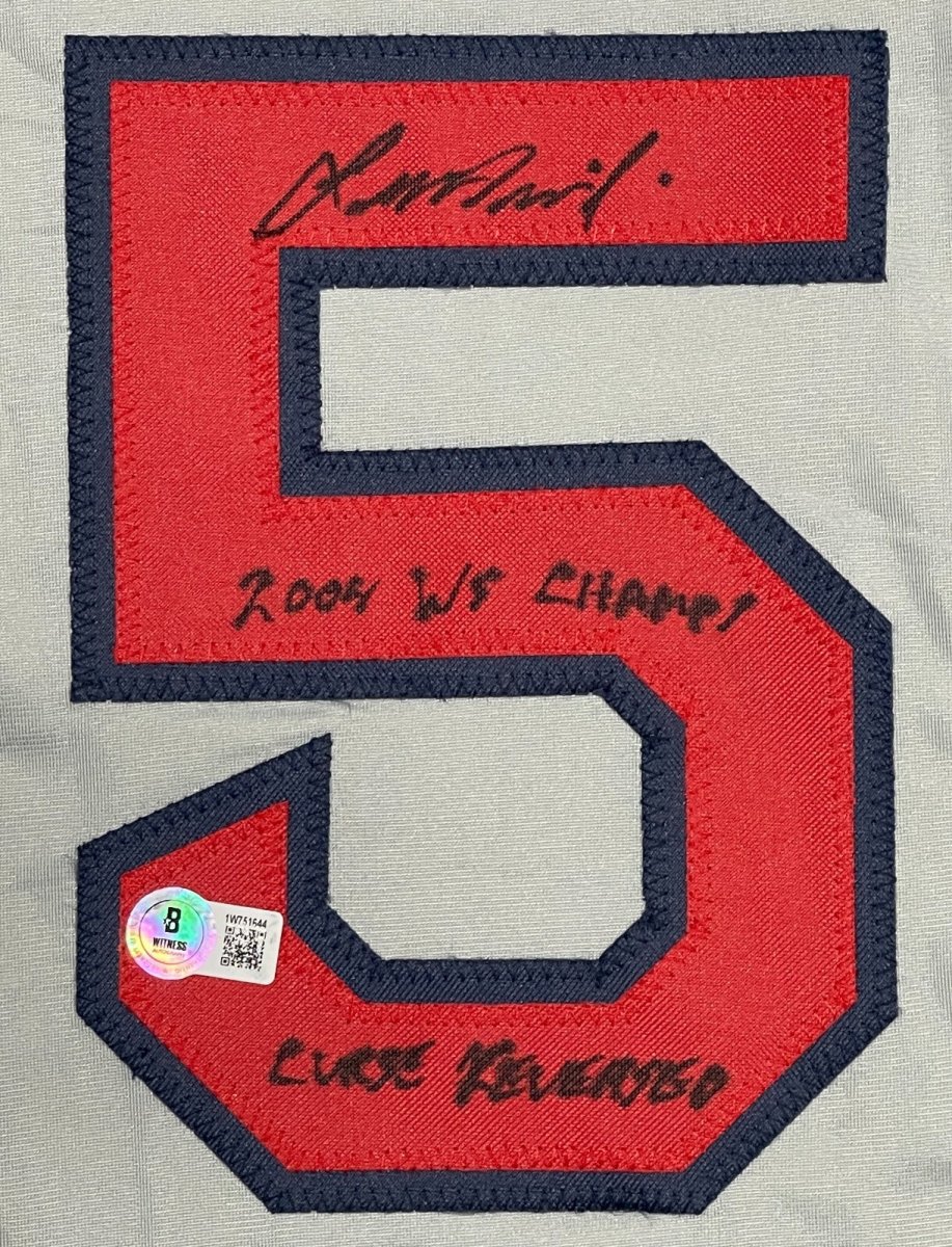 Lenny DiNardo Signed Boston Red Sox Custom Jersey w/ WS + Curse Beckett BAS COA