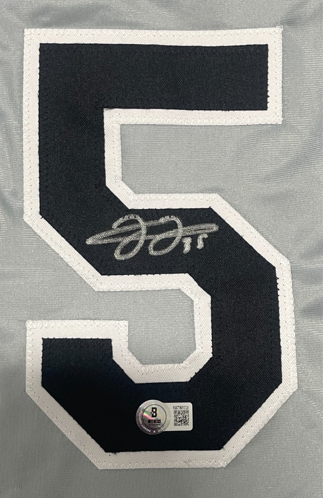 Frank Thomas Signed Chicago White Sox Custom Grey Jersey Beckett Witness BAS COA