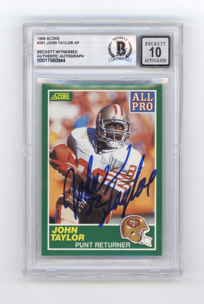 John Taylor All Pro 1989 Score #291 RC Signed Beckett BGS 10 Auto 49ers
