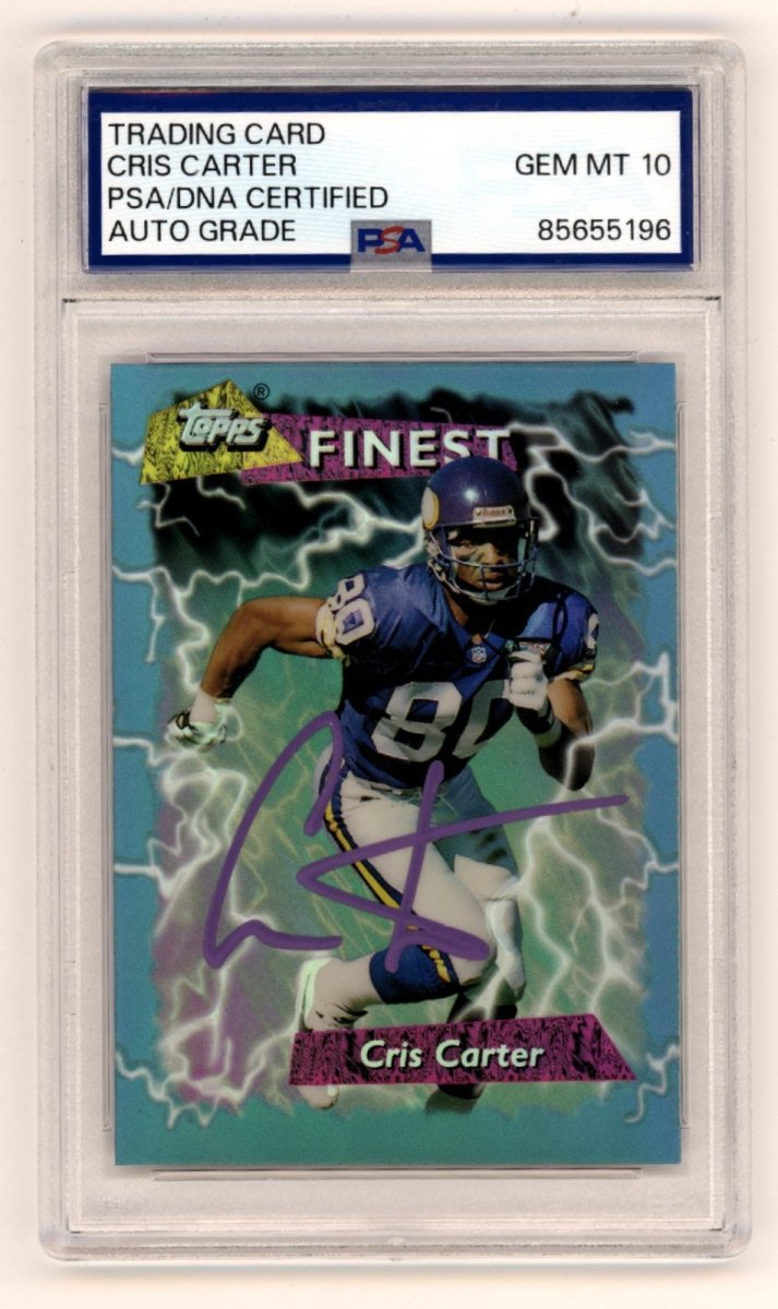 Cris Carter 1995 Topps Finest Refractor 176 Signed PSA 10 Auto Minnesota Vikings