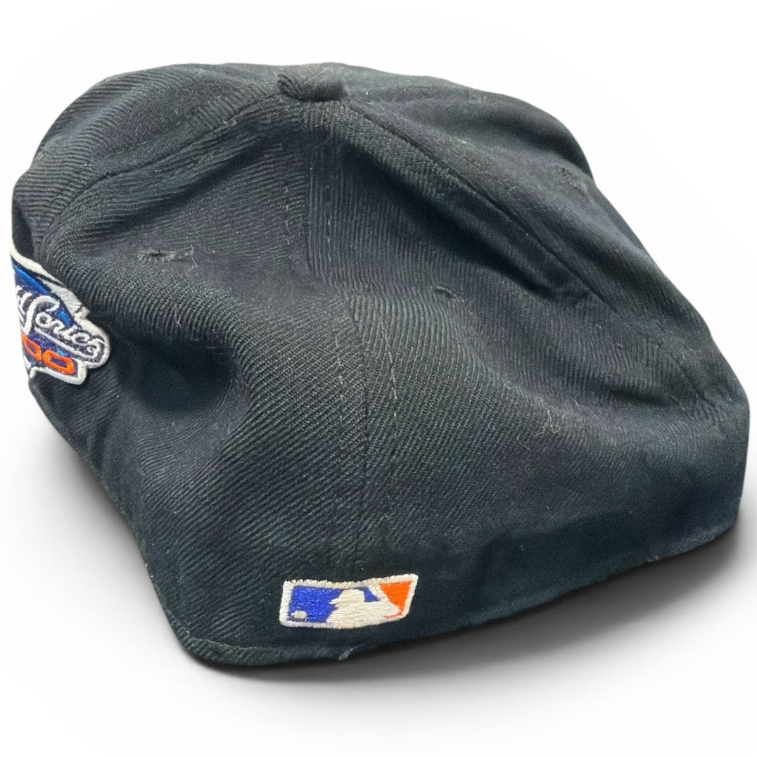 Mike Bordick Signed Game Used 2000 World Series New York Mets Hat JSA Wit. COA