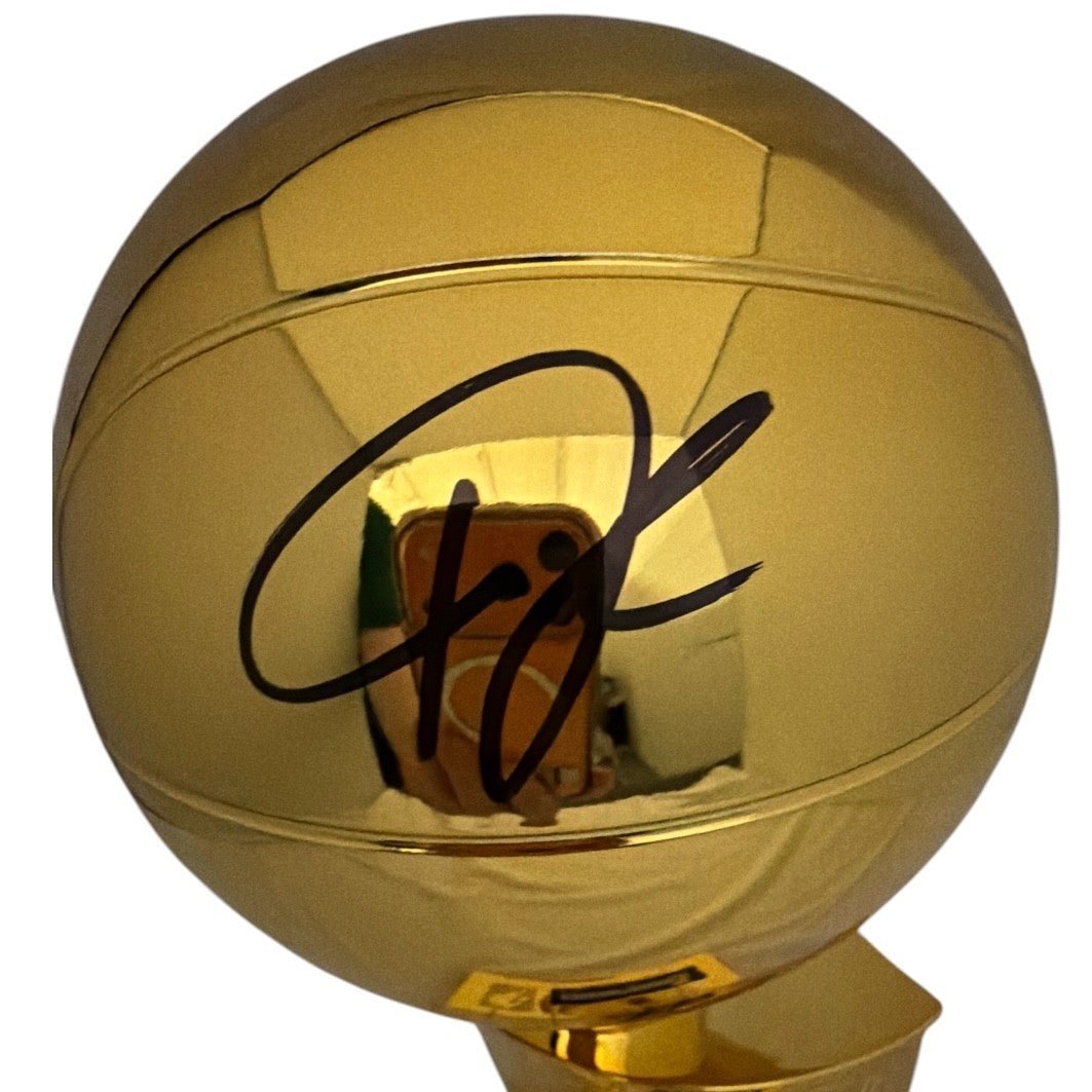Giannis Antetokounmpo Signed 2021 Bucks NBA Champion Replica Trophy Fanatics COA