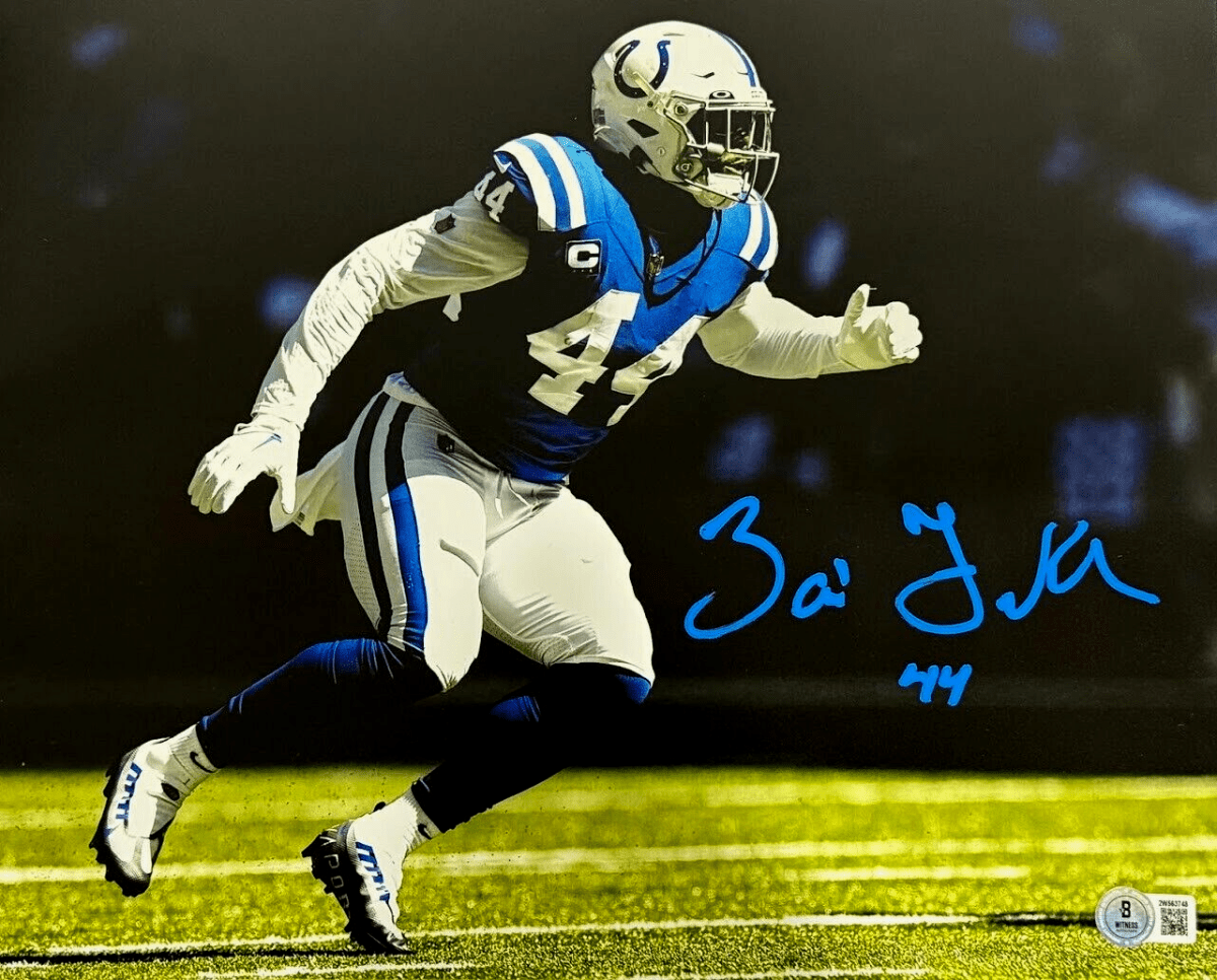 Zaire Franklin Signed Indianapolis Colts 11x14 Photo Beckett Witness BAS COA