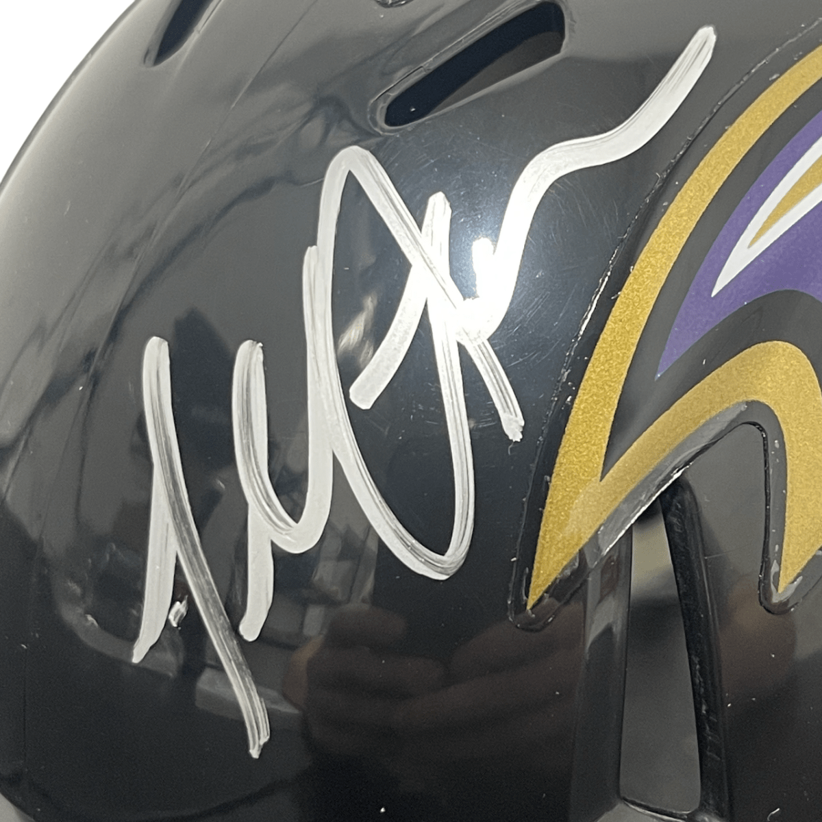Terrell Suggs Signed Baltimore Ravens Speed Mini Helmet Beckett Witness BAS COA
