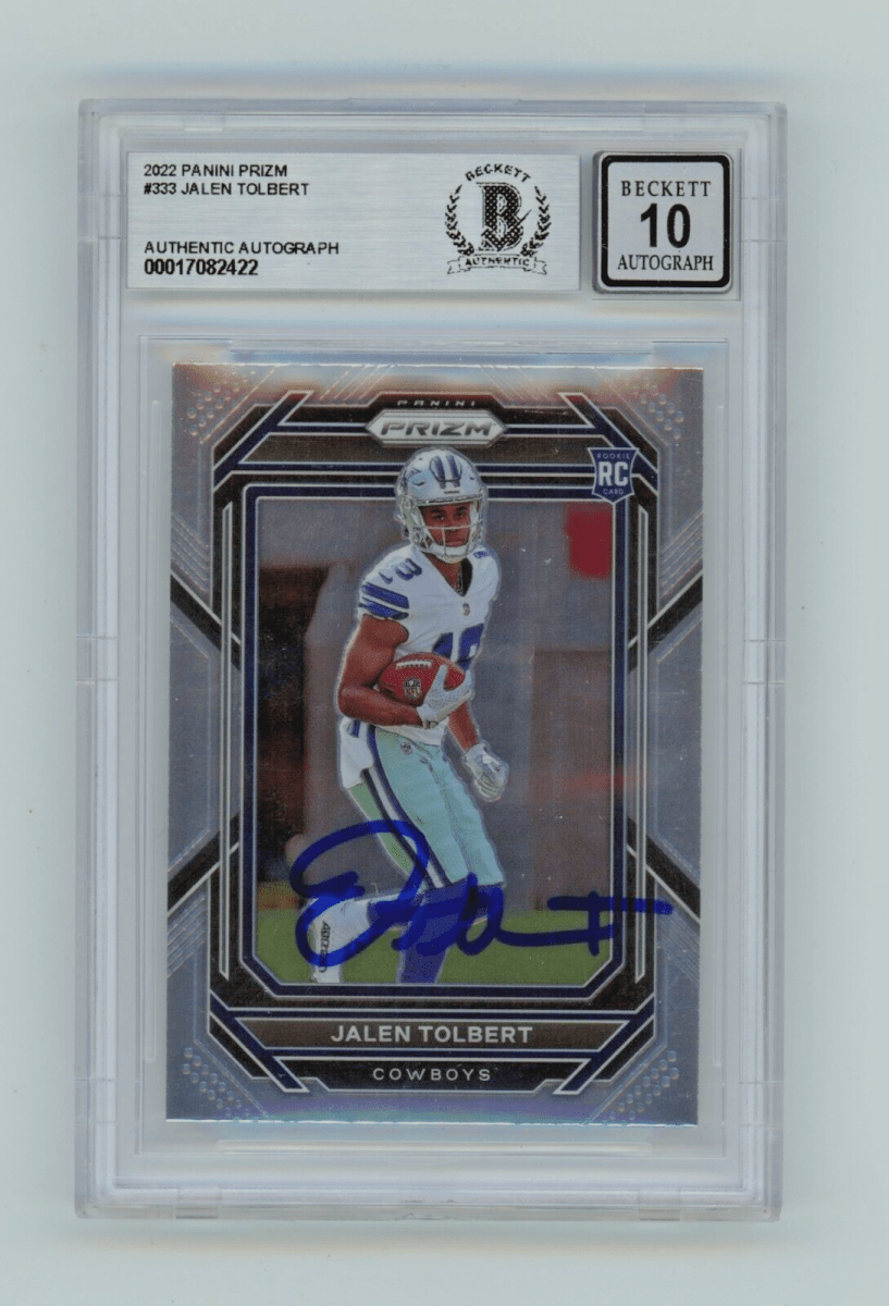 Jalen Tolbert 2022 Panini Prizm #333 Rookie RC Signed Beckett BAS BGS 10 Auto